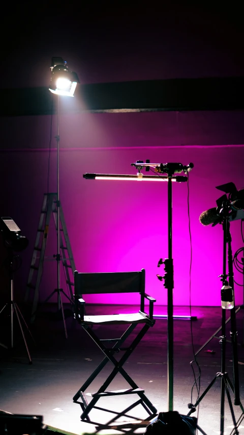 lighting equipment with pink background in room