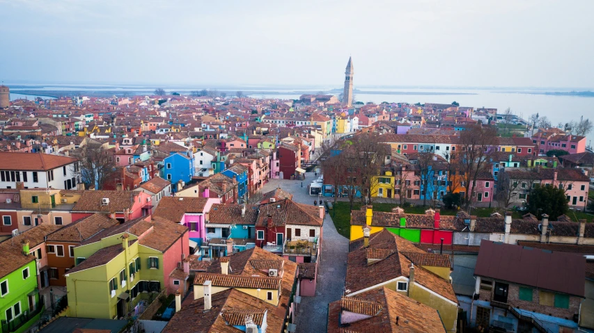 a bird's eye view of a city with some buildings