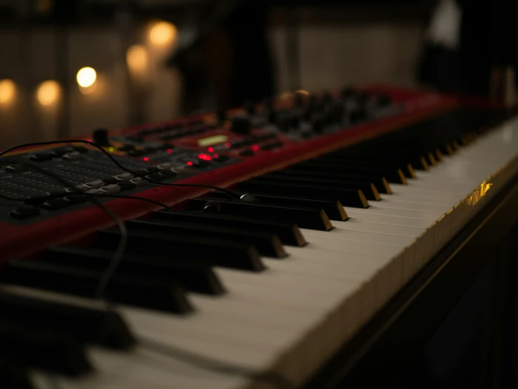 a closeup s of the keys of an electric piano