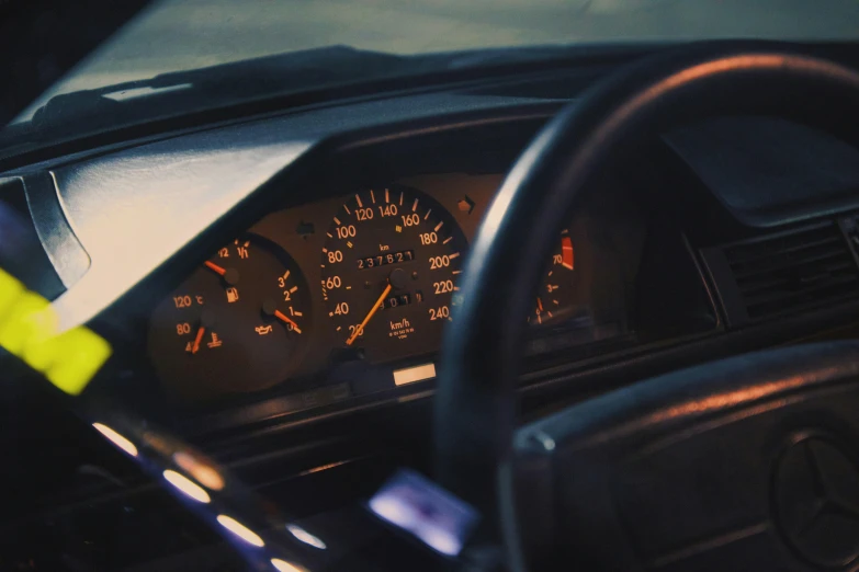 dashboard and instrument of vehicle during night time