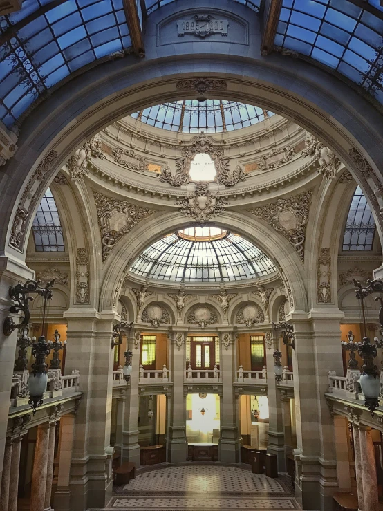 a domed entry hall in an ornate building