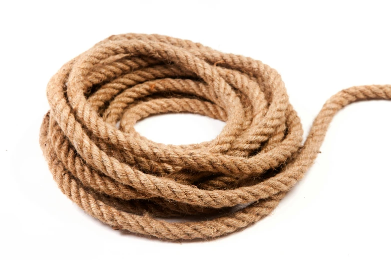 a rope that is brown with a knot on it