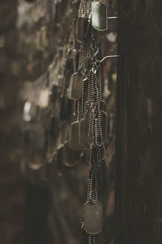 chain attached to a pillar in a cave