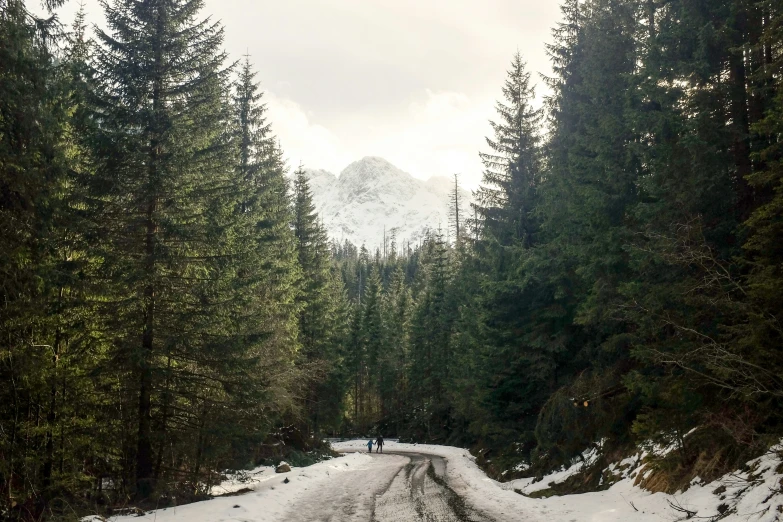 a man walks down the road while others are travelling