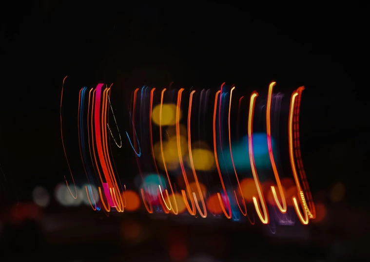 motion blurs are created by brightly colored lights