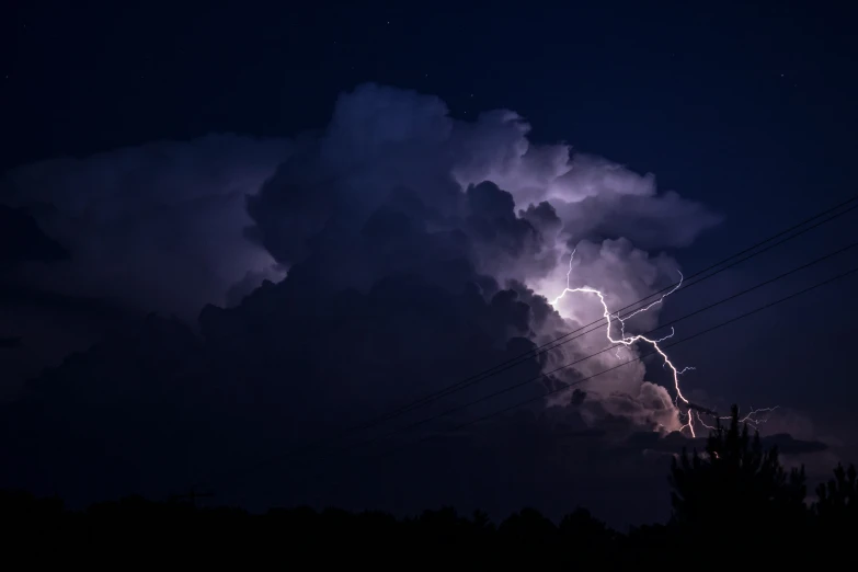 a po of lightning striking over some trees