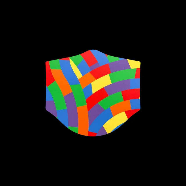 an illustration of a multicolored square on a black background