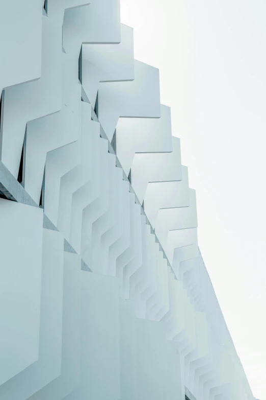 a modern architecture structure made from white paper