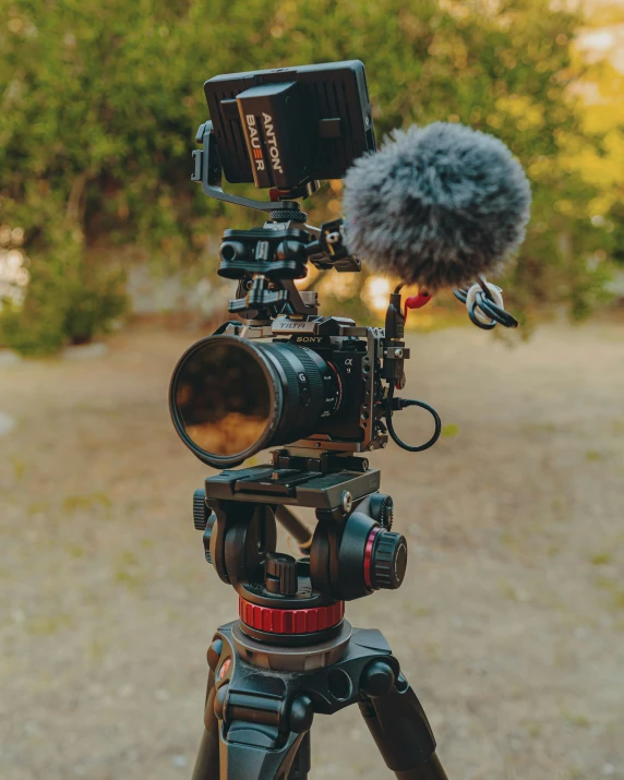 a professional camera being used for filming