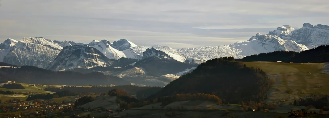 there is some snow on the mountain side