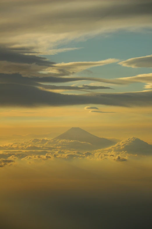 the clouds below have small white dots on them