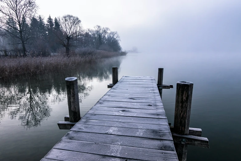 the dock has water and it is empty