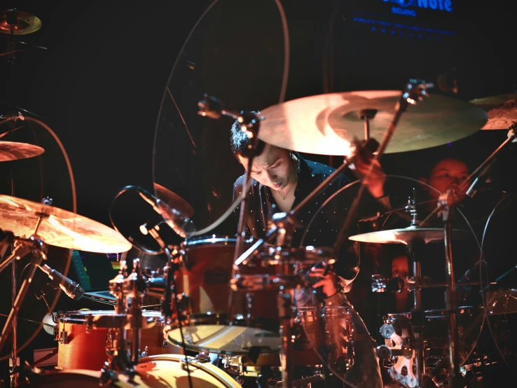 drummer's kit on display at a music concert