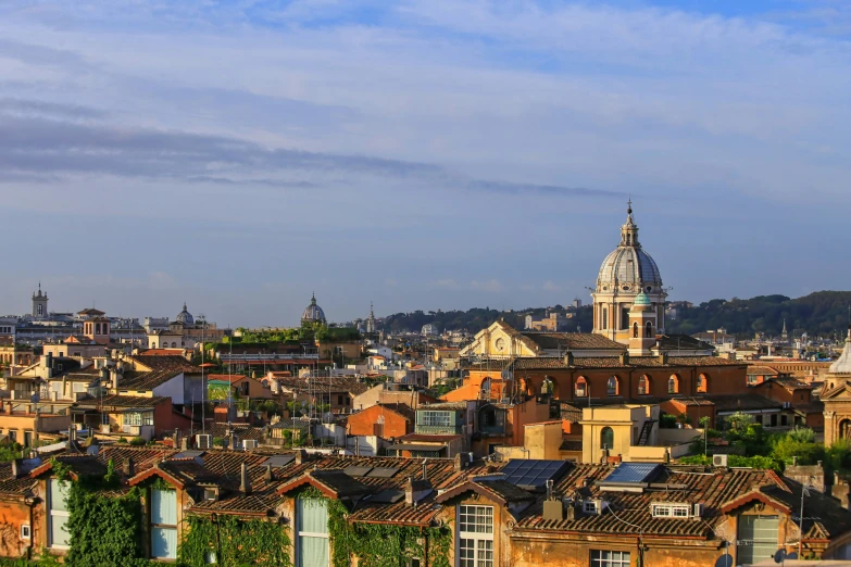 a picture of a city from an up - close angle