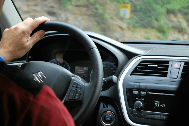 this is an image of a man in a car