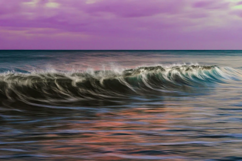 an impressionistic painting of the ocean waves