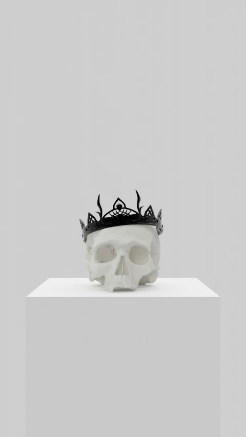 a skull has a crown on its head