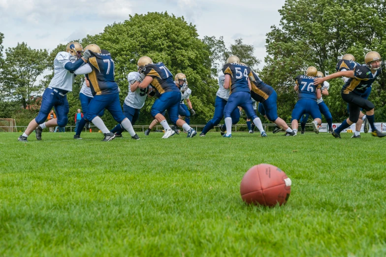 the game is being played on a field