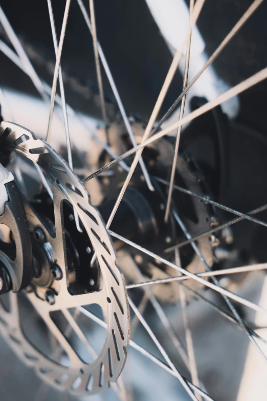 the spokes on a bicycle are showing a lot of detail