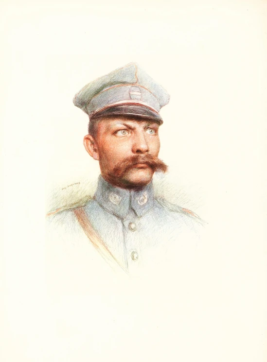 a drawing of a man in military uniform