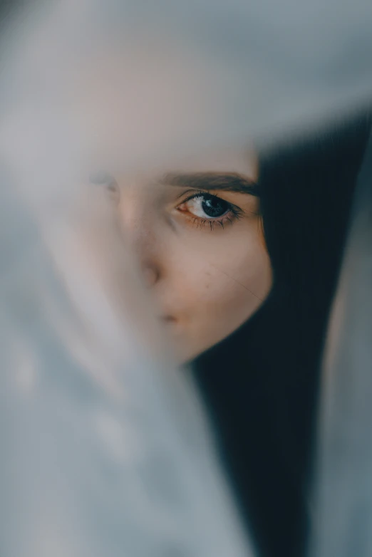 close up of a person's eyes with blurry background