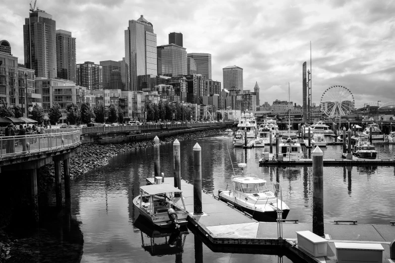 there is a very large body of water in front of a very big city