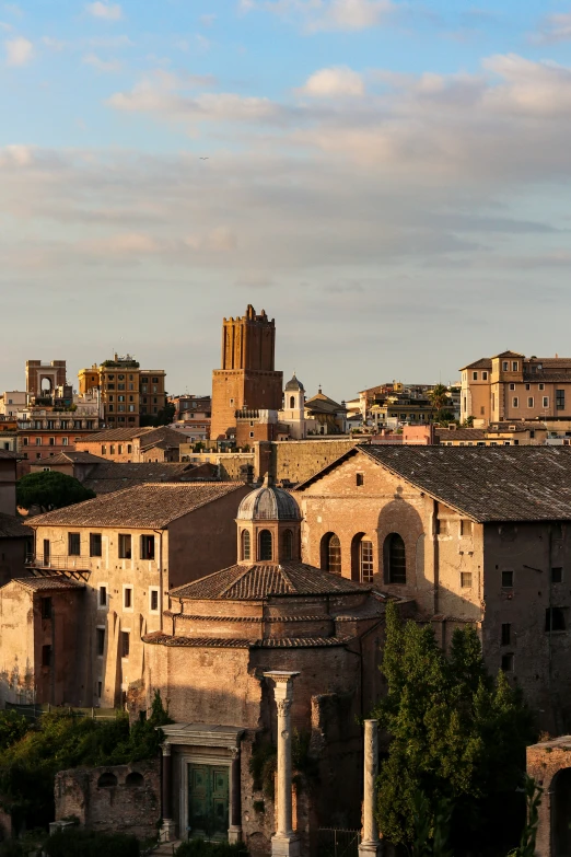 the top half of a town with buildings and a cathedral