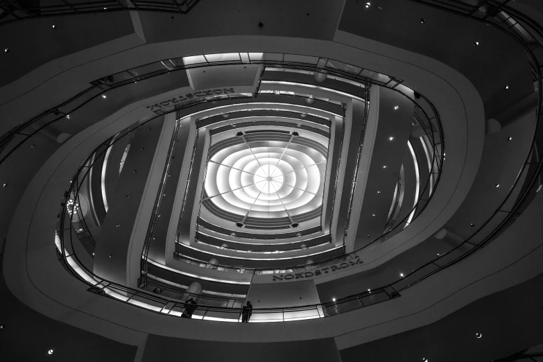 a circular room in the middle of an building