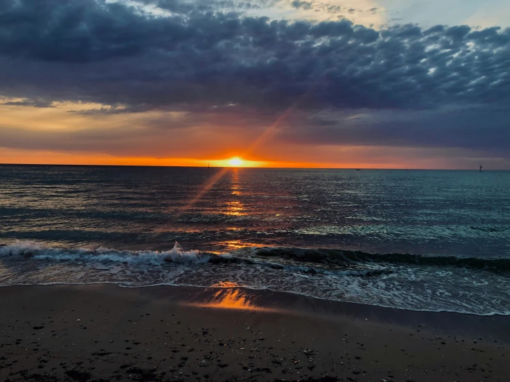 a large body of water sitting under a cloudy sky