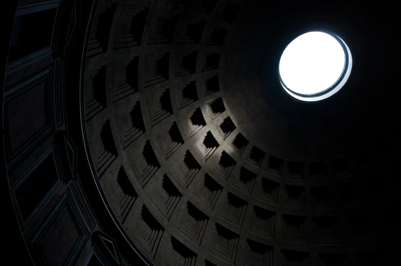 the view from below looking up into a circular object