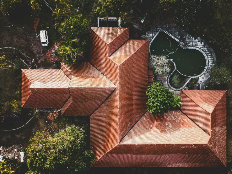 an aerial s of an outdoor area in the forest