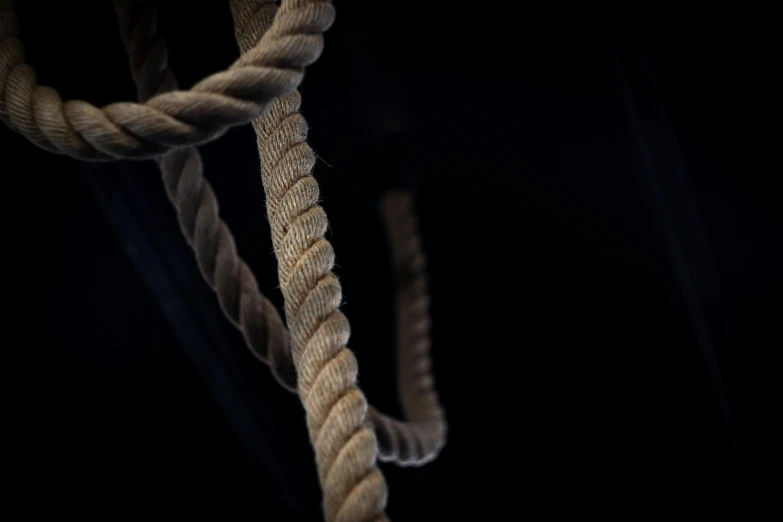 a close up view of rope twisted together