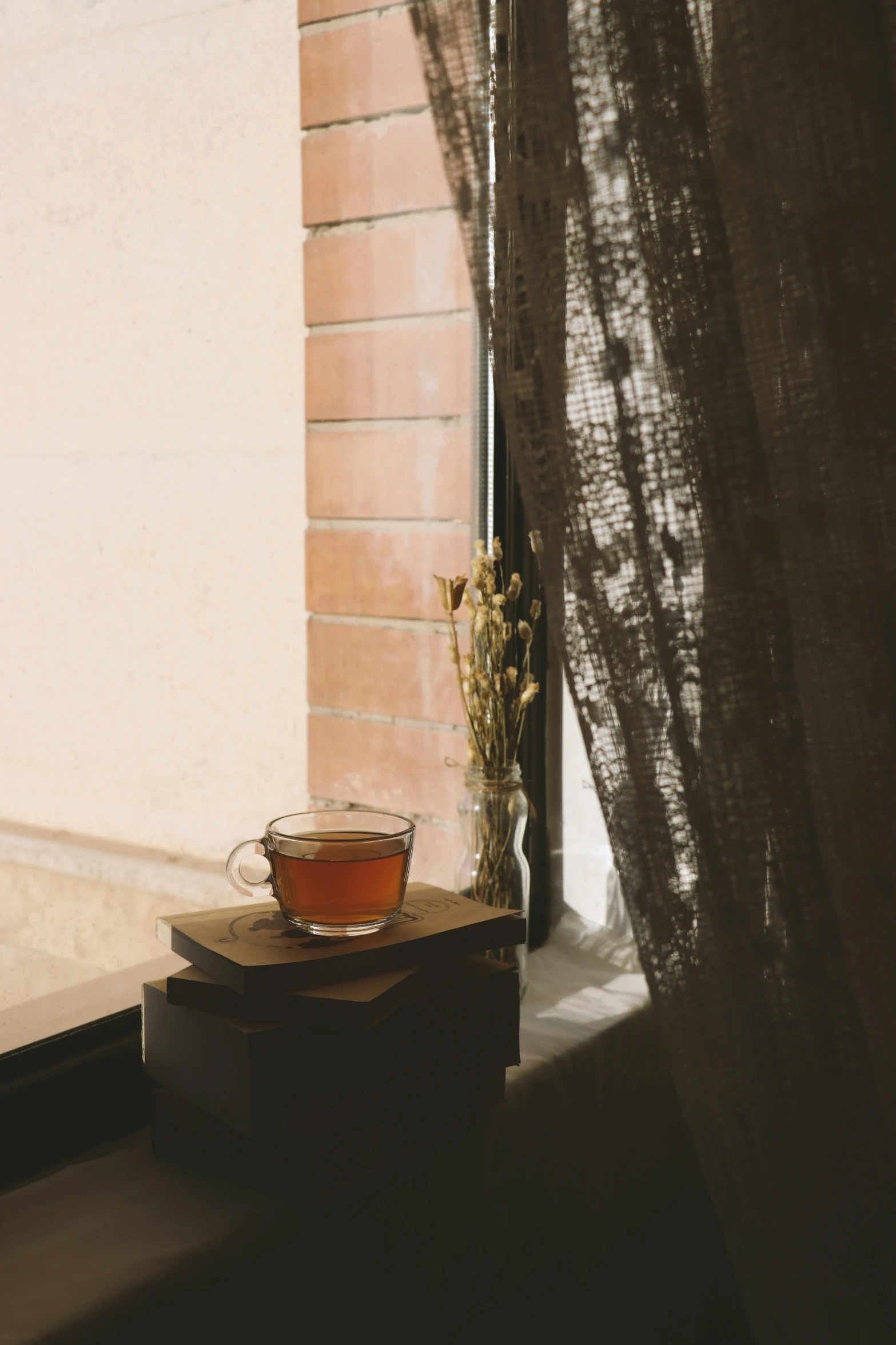 a cup of tea and the sun outside