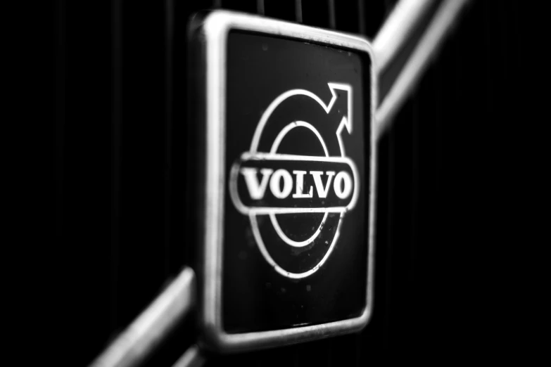 the volvo sign is mounted on the door to reveal its logo