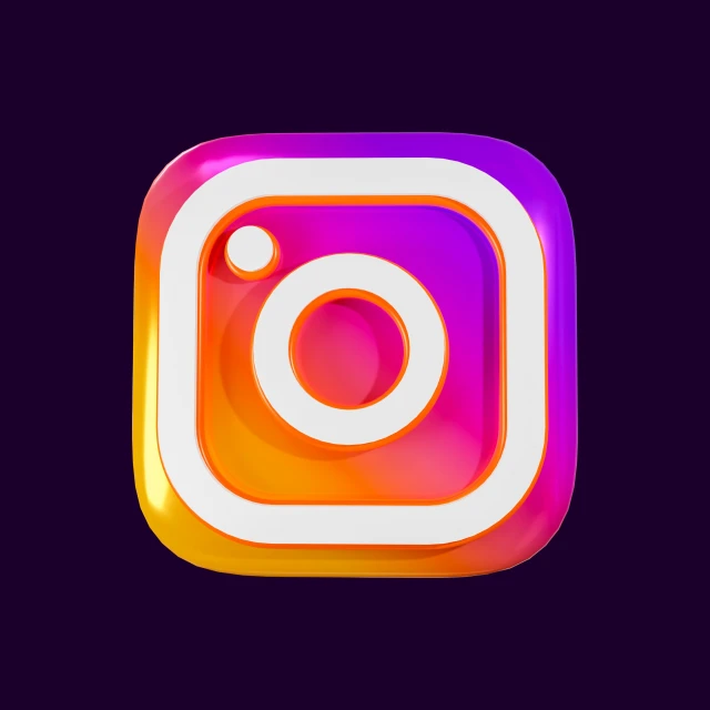 a square colorful instagram logo with a white stroke