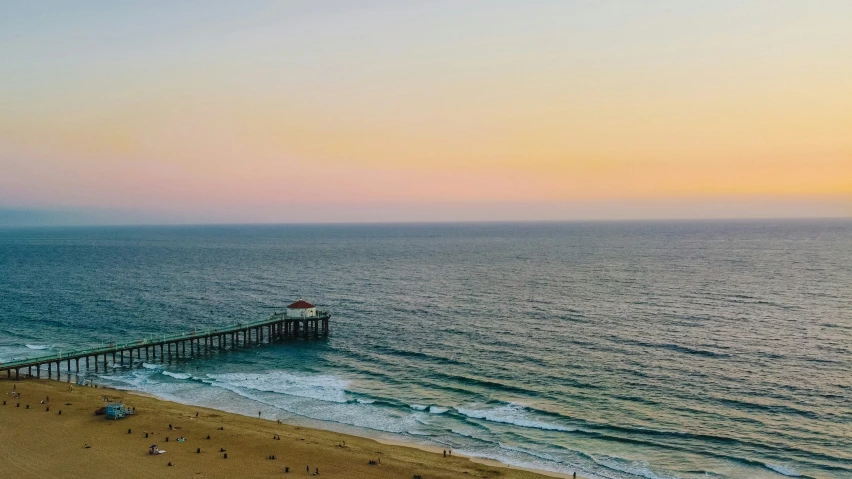 a view from the pier overlooking a beach