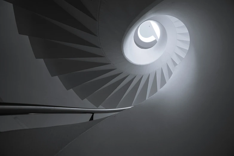 the inside of a spiral stair in the shape of a star