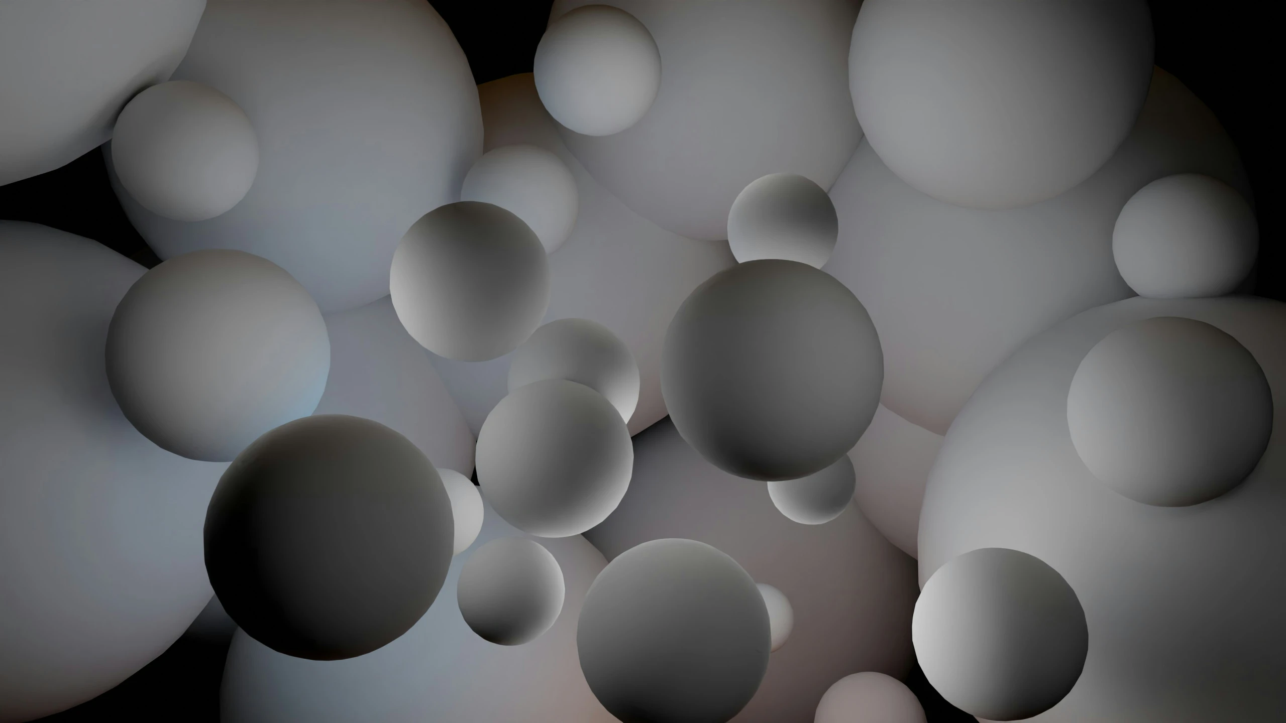 an abstract white sphere with several circles