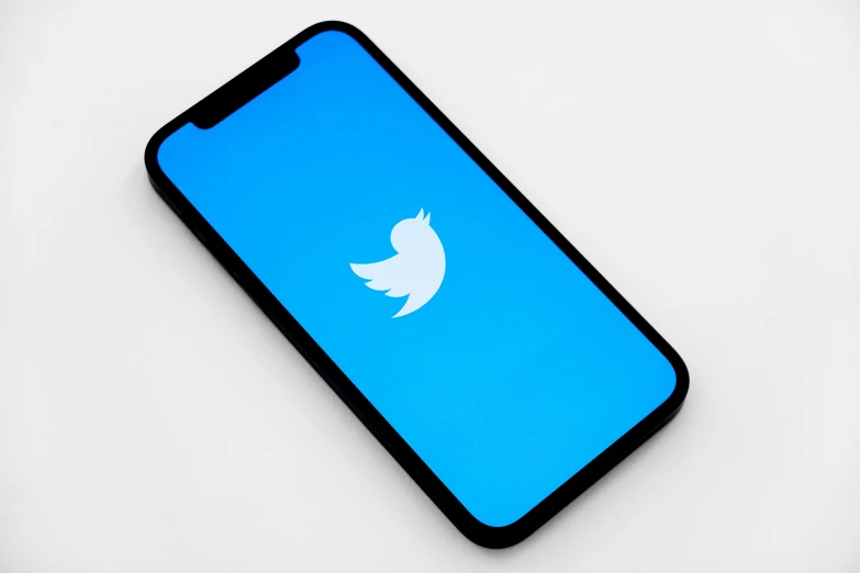 an iphone case with a twitter logo on it