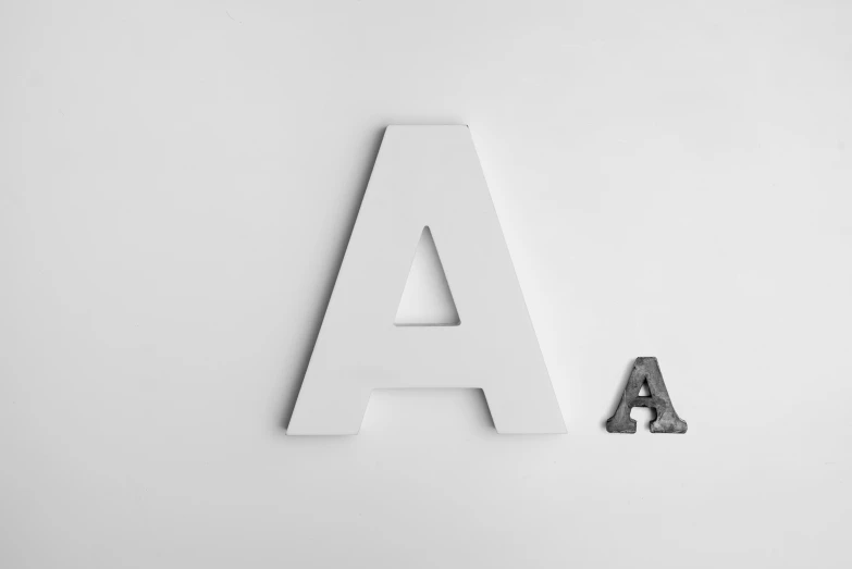 a white letter with the word aa above it