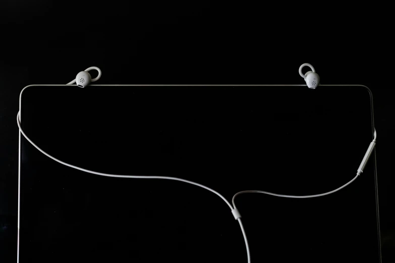 two birds perched on a wire and headphones