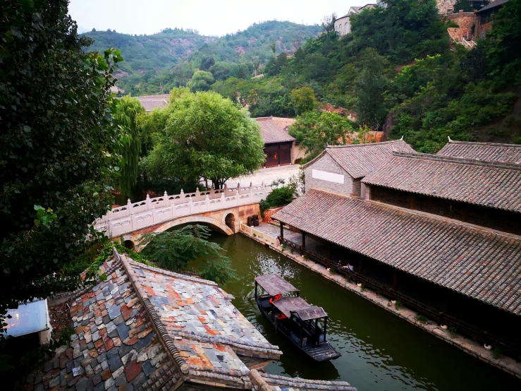 a bridge that crosses over some small river