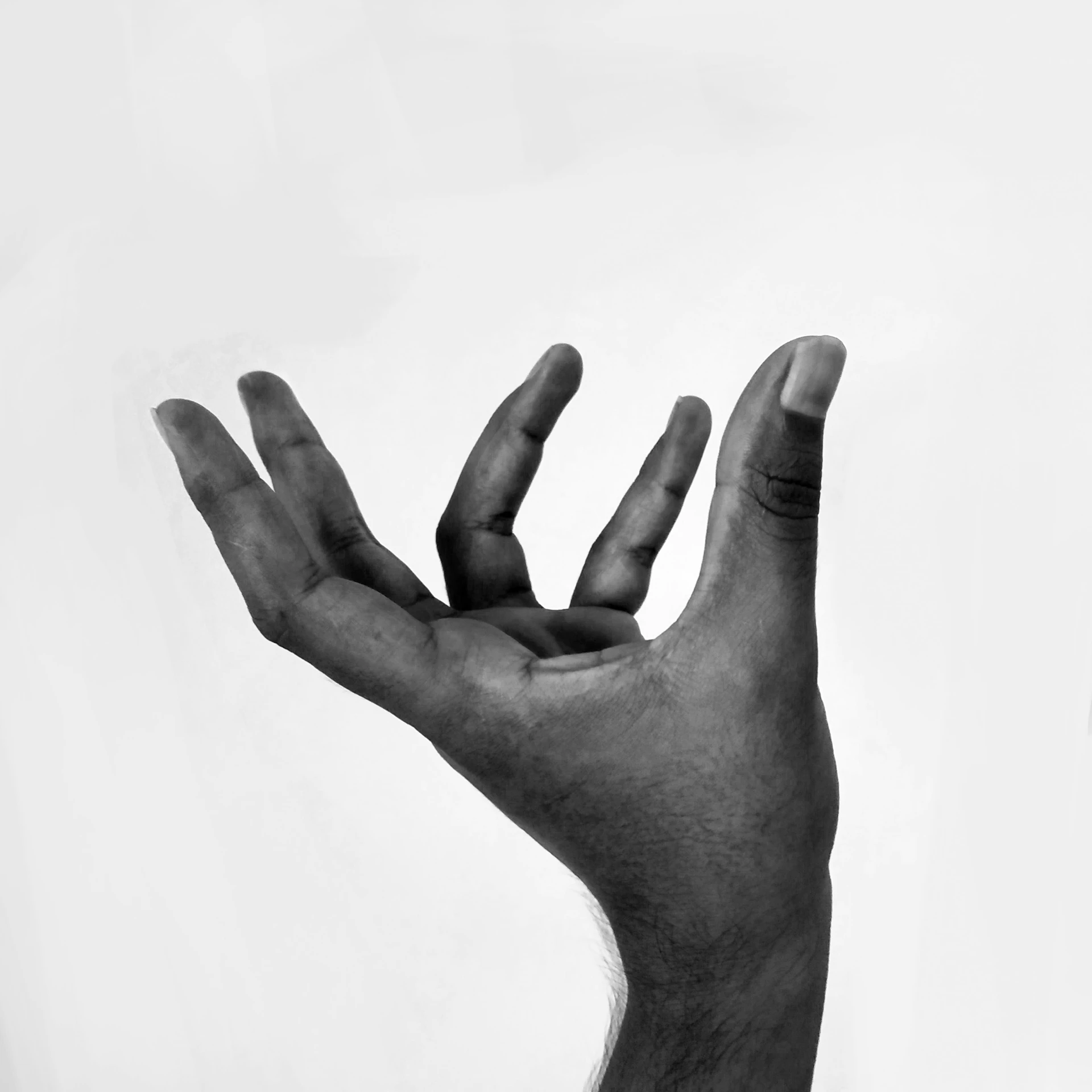 a hand reaching up to the sky with one hand