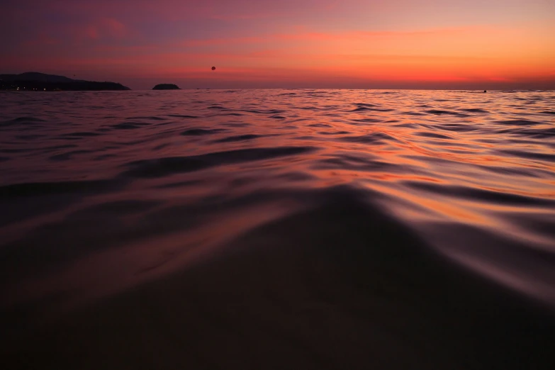 sunset view from the beach at low tide