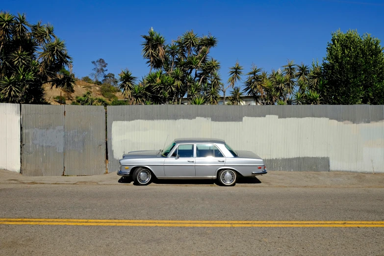 a car parked on the side of a road