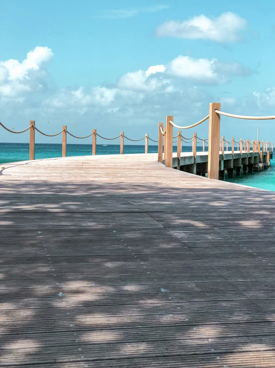 a wooden pier sitting on top of the ocean