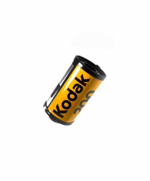 a black and yellow can with kodak on it
