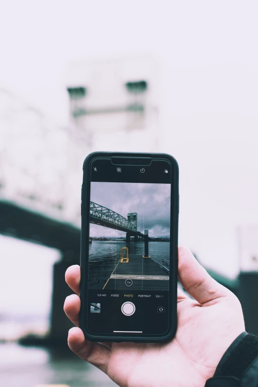 someone holding a cell phone and taking a picture