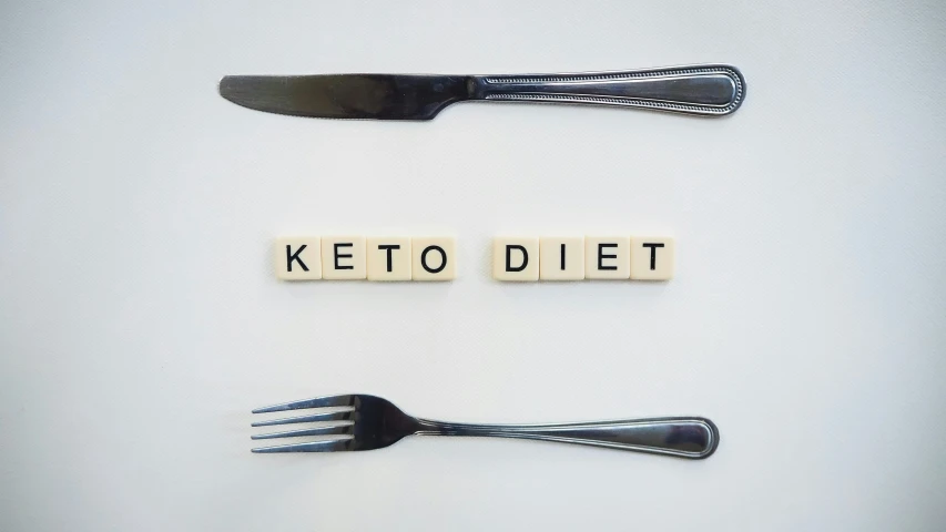 two pieces of plastic that spell out keto diet