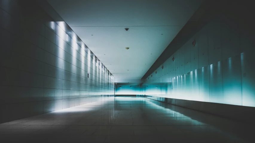 a very long narrow passageway in a building